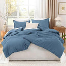 Litanika Comforters King Size Ocean Blue, 3 Pieces Lightweight Solid Bedding Set & Collections, All Season Fluffy Bed Set (104x90 Inches Comforter & 2 Pillowcases) by CozyNest Decor