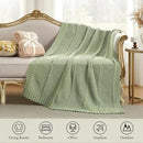 Amélie Home Chenille Knit Throw Blanket for Couch, Chevron Texture Decorative Soft Blanket for Sofa, Bed & Chair, 50"x60", Sage Green by CozyNest Decor