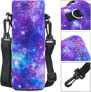 Neoprene Water Bottle Carrier Bag with Adjustable Shoulder Strap for Men Women Walking Hiking,Portable Insulated Holder Case for Stainless Steel/Glass/Plastic Bottles by TinyTreasures Baby Boutique