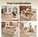 ovios 105” Modular Sectional Sofa with Thicken Seat Cushion, Cloud Couch with Deep Seat, Modern L-Shape Sofas Couches with Chaise,Upholstered Couches for Living Room Bedroom,Beige by CozyNest Decor