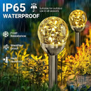 SOLPEX Solar Garden Lights String - 3 Pack Warm White, Solar Powered Cracked Glass Ball, Waterproof for Outdoor & Patio Decoration by CozyNest Decor