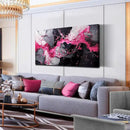 GUGIKA Abstract Wall Art for Living Room, Pink Canvas Wall Decor for Girls Bedroom Decor, Pigment Texture Print, Size 29x59 Inches by CozyNest Decor