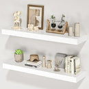Floating Shelves for Wall, 31.5" W x 6.7" D x 1.5" H, Wooden Wall Mounted Display Shelves with Invisible Brackets for Living Room, Bedroom, Bathroom, Kitchen Decor and Storage, Set of 2, White by CozyNest Decor