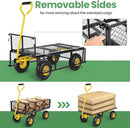 Homdox MAX 880 Lbs Garden Cart, Heavy Duty Foldable Mesh Steel Garden Wagon with 180° Rotating Handle and 10 Inch Tires, Pullable Yard Cart for Yard Garden Beach Farm, Yellow with Bag by GreenHaven Gardens