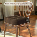 Codi Dining Chair Cushions 2 Pack, Thick Chairs Pads for Indoor Kitchen Room - Washable, Non-Slip Memory Foam Seat Cushion with Ties, 16.5"x16.5"x 3.5", Set of 2, Brown by CozyNest Decor