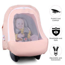 Metplus 2-in-1 Baby Car Seat Cover, Multi Use Cover for Baby Car Seat Canopy with Privacy Sun Shade, Protect Your Baby's Safety Seat with Style, Infant Carrier Covers for Boys & Girls by TinyTreasures Baby Boutique
