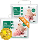 Crib Mattress Protector Pad 2 Pack - Ultra-Soft Waterproof Breathable Premium Bamboo Rayon - Noiseless Fitted Dryer Safe Cover for Crib. High Absorbency Oeko-TEX Certified MARGAUX & MAY by TinyTreasures Baby Boutique