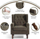 Lumibee High Back Accent Chair,Upholstered Wingback Armchair with Solid Wood Legs for Small Spaces,Comfy Single Sofa Chair for Living Room,Bedroom,Office-Taupe by CozyNest Decor