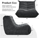 Bean Bag Chairs for Adults Giant Bean Bag Chair Memory Foam BeanBag Chair Big Bean Bag Sofa with Filler Faux Fur Fireside Beanbags Lazy Sofa for Living Room Bedroom Dorm Office (Darkgrey Chenille) by CozyNest Decor