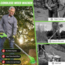 ALSO GO Electric Weed Wacker Grass Trimmer, 3 in 1 Weed Eater Battery Powered, Cordless Trimmer with 2pcs 24V Batteries, Stringless Lightweight Lawn Edger Brush Cutter for Lawn Garden Yard by GreenHaven Gardens