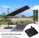 PURPLE LEAF 9' × 9' Patio Cantilever Umbrella with Base Outdoor Square Adjustable Offset Umbrellas with 360-degree Rotation and 8 Heavy Duty Metal Ribs for Garden Deck Pool Grey by GreenHaven Gardens