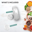 Glass Spice Jars and stainless Steel Lids (6 x 4oz) Spice Containers with Shaker Inserts - Add-On Pack Without Labels or Accessories by CozyNest Decor
