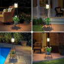 Solar Lights Outdoor Street Lights with Plant Stands 2 Pack, Solar Floor Lamp Metal Tripod Patio Lights for Garden Yard Pathway Driveway Front/Back Porch Decoration by GreenHaven Gardens