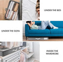 HOMELUX THEORY 2pc Under Bed Storage Containers, Bedroom Under the Bed Drawer Storage Organizer with Bins and Lids, Large Underbed Clothes Storage Box Ideal for Blanket, Fabric, & Shoes (LightGray) by CozyNest Decor