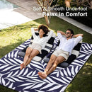 OLANLY Waterproof Outdoor Rug 5x8 ft, Reversible Outdoor Plastic Straw Rug with Leaf Pattern, RV Mat, Indoor Outdoor Carpet for Patio, Camping, Balcony, Deck, Backyard, Navy & White by CozyNest Decor
