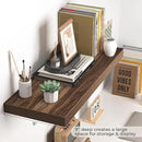 Fun Memories Floating Shelves - 24 Inch Rustic Wooden Wall Shelves - Extra Deeper & Thicker Wall Mounted Storage Shelf for Living Room, Kitchen, Farmhouse - 24"x 9"x 1.6" 2Pack, Walnut by CozyNest Decor