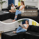Hobestluk Modular Sectional Sofa Couches 108" L-Shape Couch 3 Seat Modular Sofa Memory Foam Sectional Couches for Living Room, Boneless Couch with Oversized Chaise (Black, Left Facing) by CozyNest Decor