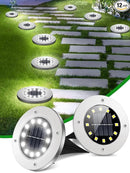 Coroor Solar Ground Lights, 12 LED Waterproof Garden Disk Lights for Outdoor Pathway, Yard, Lawn, Patio, Walkway, Pool (12 Packs White) by GreenHaven Gardens
