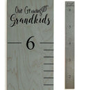 Wooden Growth Chart – Kids Height Chart, Wall Measurement for Kids, Height Chart for Wall, Growth Ruler for Children – Our Growing Grandkids, Gray (63"x6.7") by TinyTreasures Baby Boutique