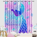 Mermaid Curtain Panels for Girls Room 2Pcs, Pink Cartoon Blackout Curtains 84 inch Length for Girls Bedroom Nursery Room Grommet Top Thermal Insulated Curtains, Dinosaur Print, 82" x 84" by TinyTreasures Baby Boutique