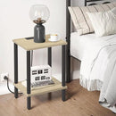 TUTOTAK End Table with Charging Station, Small Side Table with Outlets, Nightstand Bedside Table, 2-Tier Storage Shelf for Small Space, Living Room, Bedroom, Oak TB01BO040 by CozyNest Decor