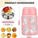 Soup Thermo for Hot Food Kids 16oz Insulated Food Jar Leakproof Thermo Lunch Container for Kids Wide-Mouth Stainless Steel Lunch Box for School with Handle Folding Spoon(3+) by TinyTreasures Baby Boutique