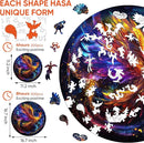 Wooden Puzzles for Adults, Phoenix Puzzle Color Challenge Jigsaw Puzzles 300 Piece, (Royal,16.7in) Thickened Unique Shapes Family Reunion Puzzle, Best Gift for Adults and Kids, Family Game by TinyTreasures Baby Boutique