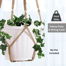 2 Pack Giant XXL 55 Inches Macrame Planter Hanger Large for 15 inch Pot + Swag Hook | Extra Large Hanging Planter for Indoor Plants | No Pot/Plant Included (XXL Jute) by GreenHaven Gardens