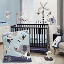Lambs & Ivy Jungle Party 3-Piece Elephant/Monkey Baby Crib Bedding Set by TinyTreasures Baby Boutique