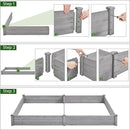 Yaheetech 8×4ft Wooden Horticulture Raised Garden Bed Divisible Elevated Planting Planter Box for Flowers/Vegetables/Herbs in Backyard/Patio Outdoor, 93 x 48 x 10in, Gray