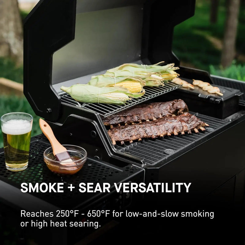 Masterbuilt AutoIgnite 545 Digital Charcoal Grill and Smoker Combo for Easy Grilling, Digital Control, App, Sear Plate, Mini Hopper and 545 BBQ Cooking Square In. in Black, photo 4 of 6