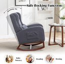 Rocking Chair Nursery,Teddy Nursery Rocking Chairs with Foot Rest, Sherpa Glider Rocker Nursing Chair with High Back for Nursing, Living Room, Bedroom, Dark Grey by TinyTreasures Baby Boutique