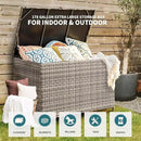 178 Gallon Outdoor Storage Box, Patio Deck Box with 2 Wheels, Handle Large Portable Wicker Rattan Deck Box for Patio Furniture Cushions, Throw Pillows, Garden Tools and Pool Floats (Gray) by CozyNest Decor