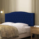 Velvet Upholstered Headboard King/Cal King Size Latest Model Wall Mount, Bed Frame Mount, Featuring High-Density Sponge Padding, Luxury Texture Easy Assembly Comfort and Style-Navy Blue by CozyNest Decor