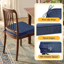 Outdoor Round Corner Seat Cushion, 17"x16"x2", Set of 4, Non Slip Seat Cushion Pads with Removable Cover for Patio Furniture, Garden Yard Lawn, Navy by GreenHaven Gardens
