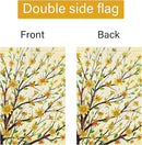 Louise Maelys Summer Tree Garden Flag Spring Floral Welcome 12x18 Inch Double Sided Small Burlap Seasonal Holiday Yard Outdoor Sign Outside Home House Decoration by GreenHaven Gardens