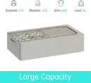 3PCS Under Bed Storage Bins with Metal Frame, Linen Fabric Frame Storage Box Clothes Organizer Bins, Underbed Container with Clear Window (Light Grey, 15.7 x 13 x 6IN) by CozyNest Decor