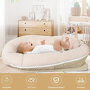 Baby Lounger, Deluxe Infant Lounger, Baby Nest Cover for Baby, Breathable Cotton, Adjustable Baby Floor Seat for Tummy Time, Newborn Essentials for Baby 0-12 Months (Khaki) by TinyTreasures Baby Boutique