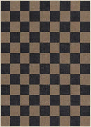 Lahome Checkered Easy Jute Living Room Rugs, 5x7 Black Dining Room Office Rug Farmhouse Washable Carpet, Checkerboard Neutral Non Slip Indoor Outdoor Carpet for Bedroom Entry Patio by CozyNest Decor