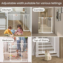 owlie 37.4" Extra Tall Wide Baby Gate for Stairs Doorways,47-57 Inch Extra Large Long Baby Gate with Door Indoor Safety Metal Pressure Mounted Pet Gate with Walk-Thru Auto Close, White by TinyTreasures Baby Boutique