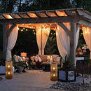 Solar Lanterns Outdoor Hanging Lantern Warm White Light Edison Style Bulb Yard Garden Wedding Home Parties Patio Decoration Waterproof Outdoor Floor Lamp Brown by GreenHaven Gardens