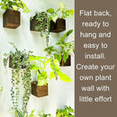 LaLaGreen Wood Planter Boxes for Plants (8 Pack, 4x4 Inch) Small Square Wall Mounted Planters for Indoor Plant, Herb Wooden Box Hanging Flower Pot Plant Holder Outdoor Fence Vertical Garden Home Decor