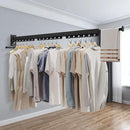 Wall Mounted Clothes Hanger, Aluminum Clothes Drying Rack, Space Saver, Retractable, Windproof Holes, with Clips by CozyNest Decor