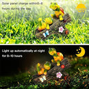 Garden Turtle Figurines Outdoor Decorations, Solar Statue Sweet Frog Face Turtles Decor with 4 LED Lights, Unique Garden Art Resin Statue Gifts for Patio Lawn Porch Yard by GreenHaven Gardens