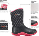 HISEA Women's Rubber Garden Boots Waterproof Insulated Yard Gardening Shoes Mid Height for Mud Working Outdoor by GreenHaven Gardens