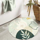 Lahome Boho Round Area Rug - 3Ft Washable Non-Slip Bathroom Rug, Green Botanical Print Carpet for Bedroom, Living Room, Entryway by TinyTreasures Baby Boutique