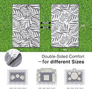 OLANLY Waterproof Outdoor Rug 8x10 ft, Reversible Outdoor Plastic Straw Rug with Leaf Pattern, RV Mat, Indoor Outdoor Carpet for Patio, Camping, Balcony, Deck, Backyard, Grey & White by CozyNest Decor