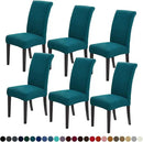 Joccun Chair Covers for Dining Room Set of 6, Dining Chair Slipcovers Stretch Dining Room Chair Covers Seat Protector,Washable Parsons Chair Cover for Home,Banquet(Peacock Blue,6 Pack) by CozyNest Decor