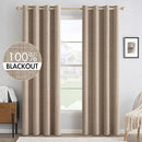 MIULEE 100% Blackout Linen Textured Curtains for Bedroom Solid Thermal Insulated Copper Brown Grommet Room Darkening Curtains & Drapes Luxury Decor for Living Room Nursery 52 x 108 Inch (2 Panels) by TinyTreasures Baby Boutique