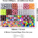 1000PCS Polymer Clay Beads Bracelet Making kit, 24 Style Cute Fun Beads Sports Ball Beads Volleyball Softball Baseball Basketball Soccer Rugby Football Charms for Jewelry Making DIY for Women Girls by TinyTreasures Baby Boutique